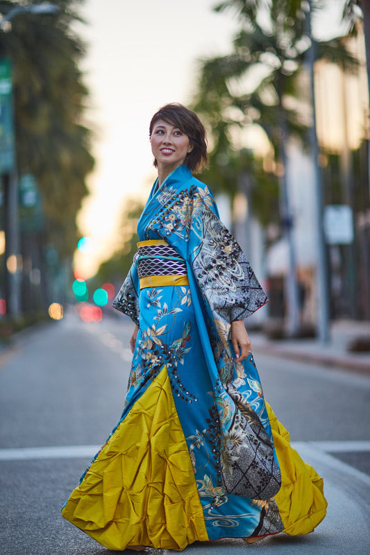 Wisteria Silk Kimono Gown