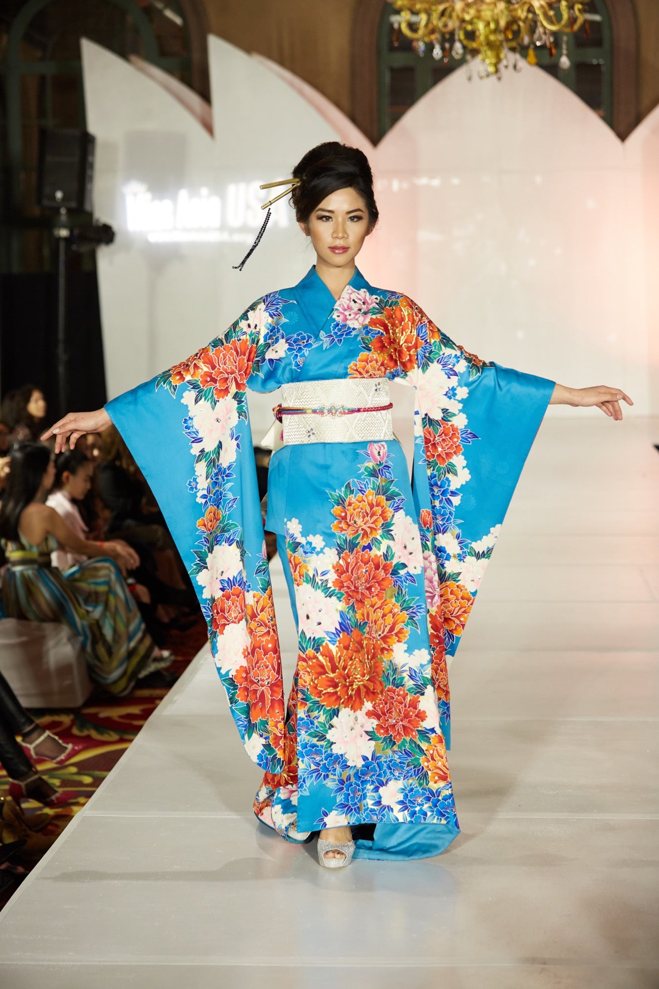 Peony Silk Kimono Gown Peony Silk Kimono Gown