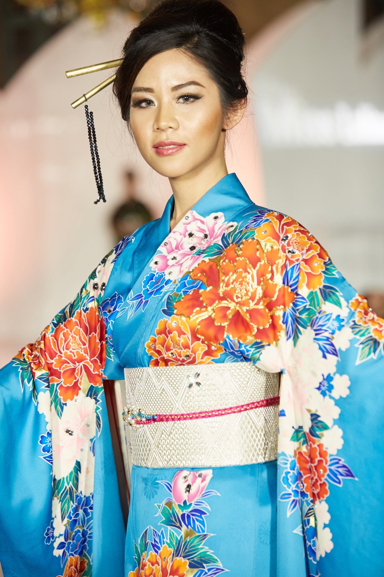 Peony Silk Kimono Gown