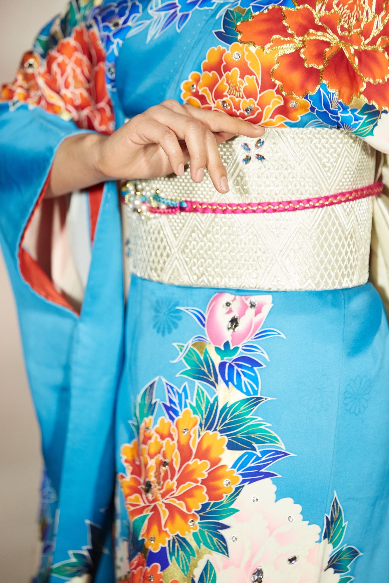 Peony Silk Kimono Gown