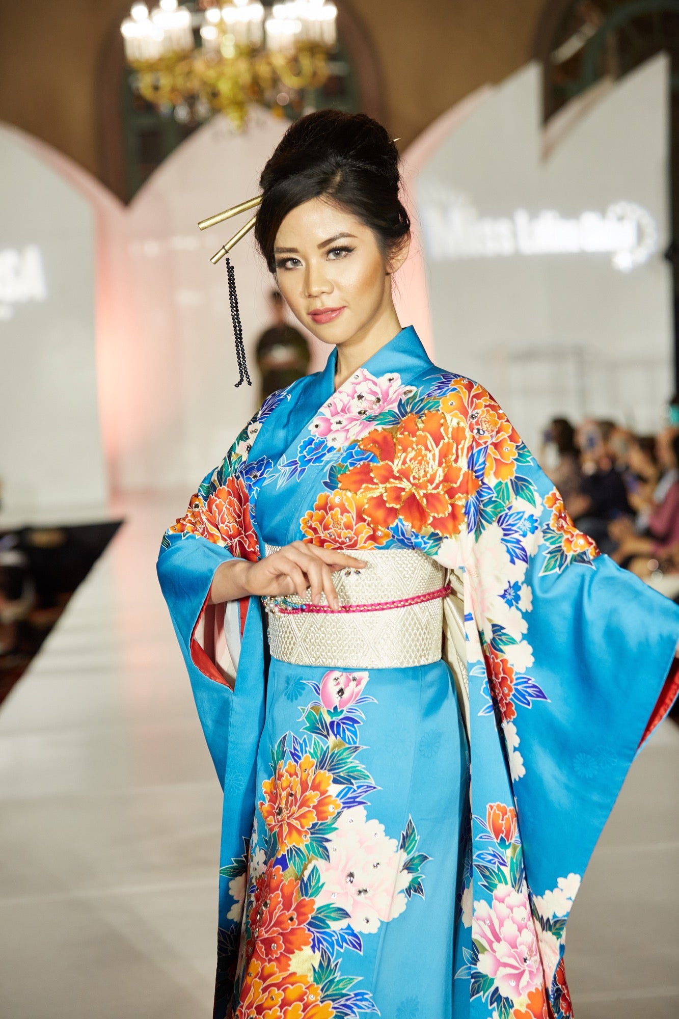Peony Silk Kimono Gown