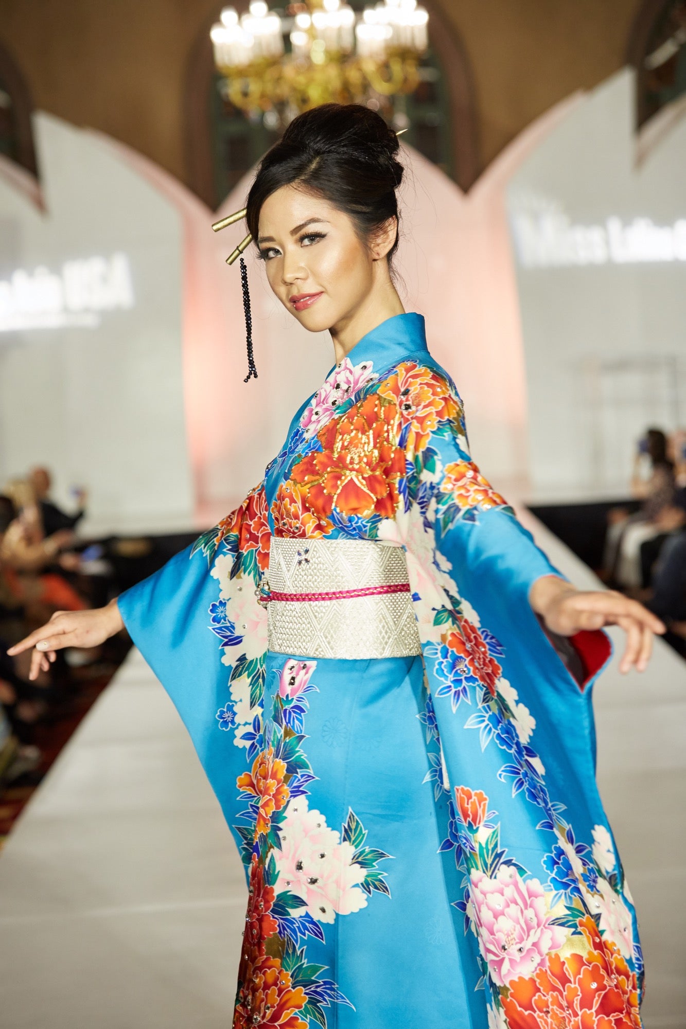 Peony Silk Kimono Gown