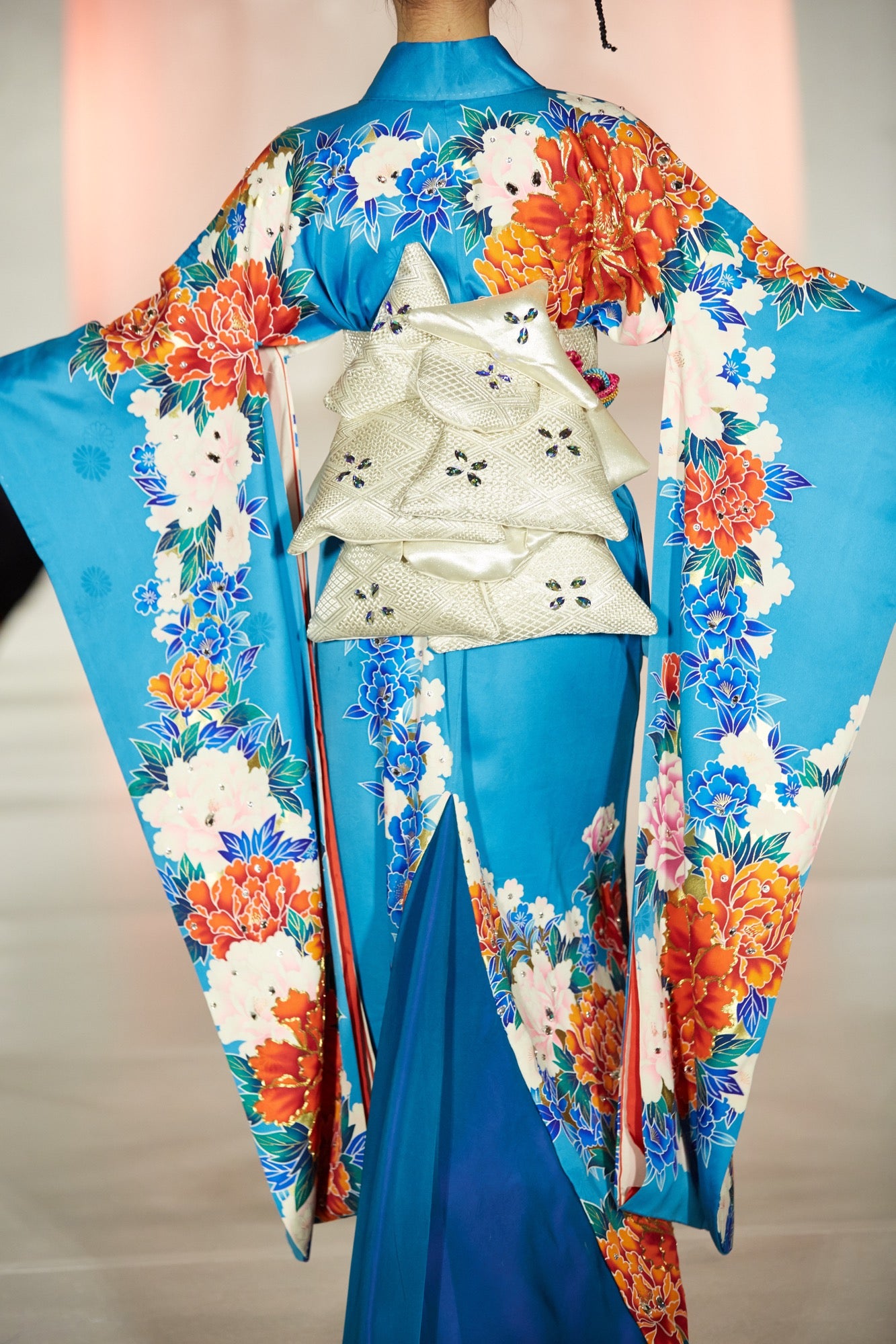 Peony Silk Kimono Gown